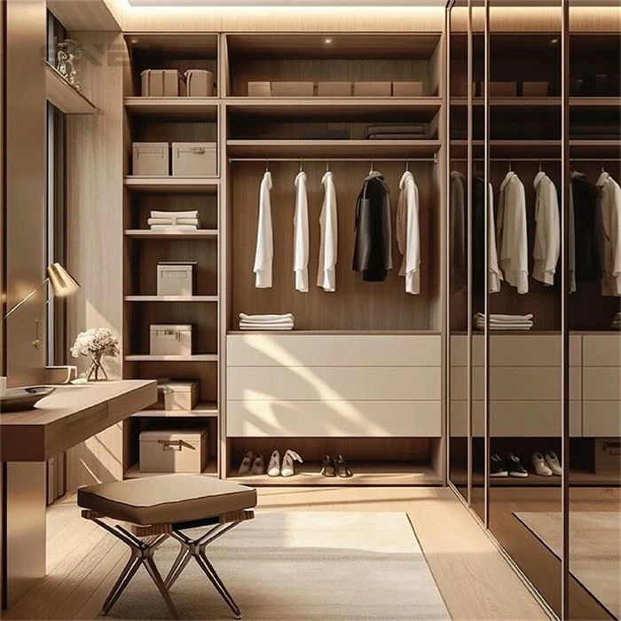 Wooden Modern Open Wardrobe Shelving Unit