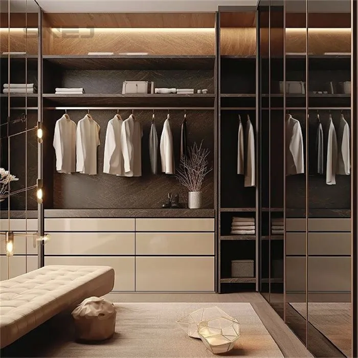 High Quality Wooden Wardrobe Without Doors